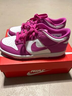 Nike Dunk Low-Top Sneakers in Pink and White